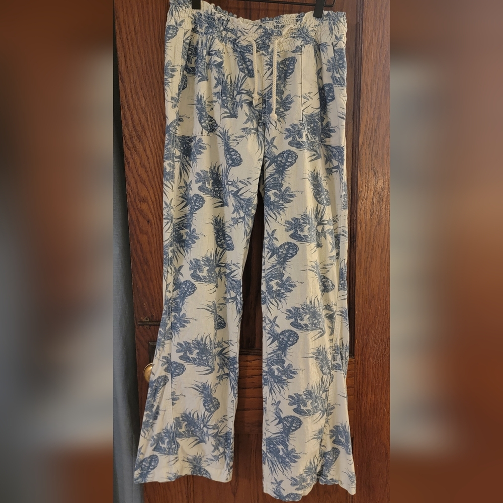 Cali 1850 Pineapple Toile Linen Blend Pants